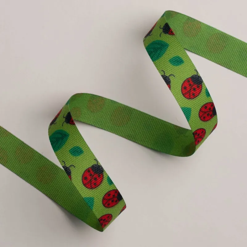 Kyriacou - Κορδέλα Νο5806D, Εκτύπωση 1 Όψη 15mmX20M, Green Light With Ladybug 5806DXX2-XXXX15-60BUG01