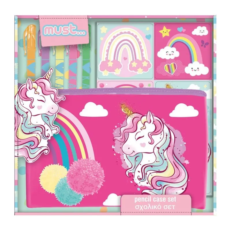Diakakis - Must Σχολικό Σετ Unicorn 7 Τμχ. Σε Pvc Τσαντάκι 585165