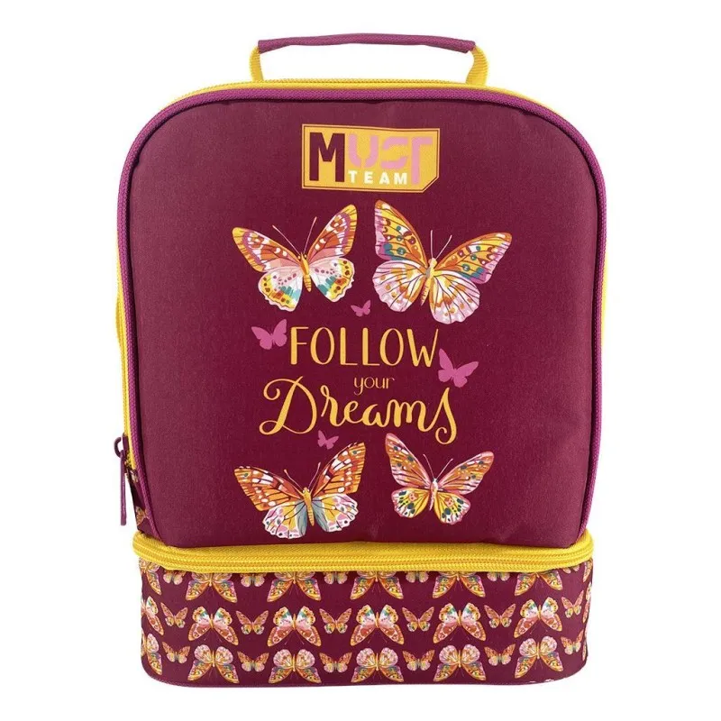 Diakakis - Τσαντάκι Φαγητού Ισοθερμικό Must 2 Θήκες, Butterfly Follow Your Dreams 587281