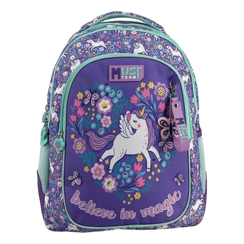 Diakakis - Τσάντα Πλάτης Δημοτικού Must 3 Θήκες, Purple Unicorn 587630