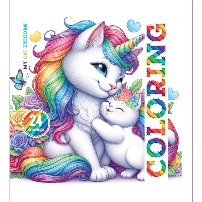Coloring Page, My Cat Unicorn
