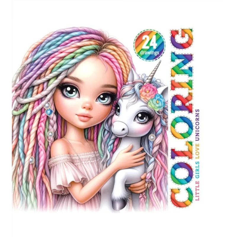 Coloring Page, Little Girls Love Unicorns