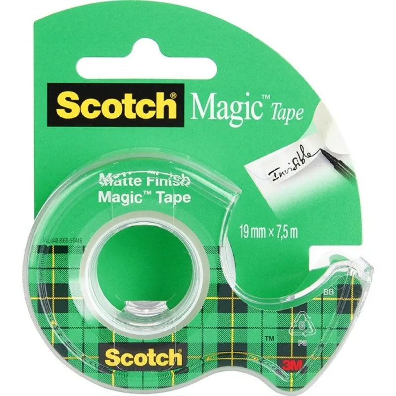 3M - Βάση Σελοτέιπ Scotch Διάφανη + 1 Ταινία Magic 19mmX7.5m 59308