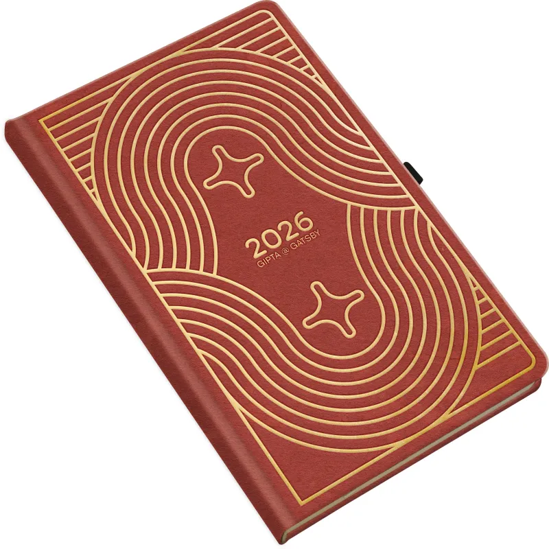 Unipap - Ημερήσιο Ημερολόγιο Gatsby 2026, 9x14 Red 626-4409-81