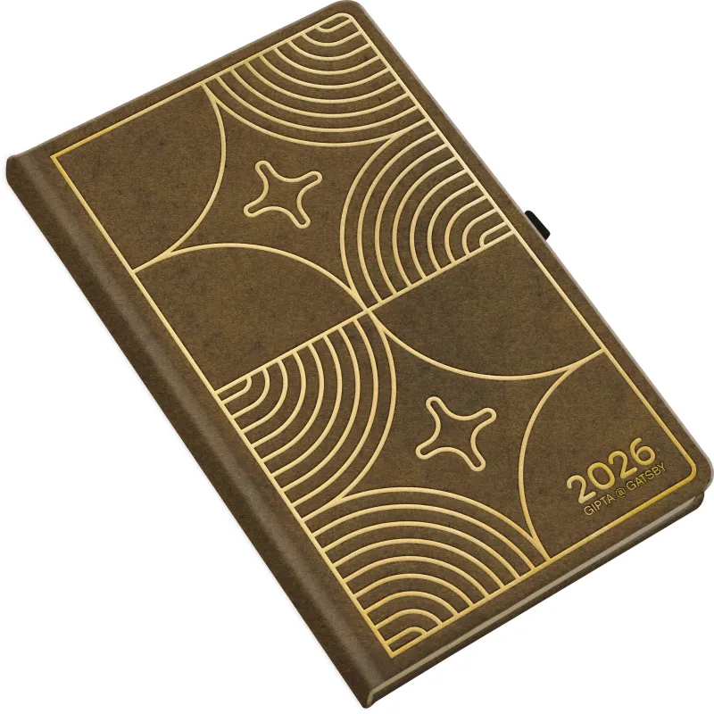 Unipap - Ημερήσιο Ημερολόγιο Gatsby 2026, 9x14 Brown 626-4409-88