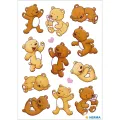 Herma - Αυτοκολλητάκια Puffy, Bears With Hearts 6399