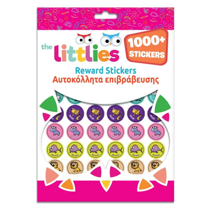 The Littlies - Αυτοκόλλητα Επιβράβευσης Μπλοκ 8 Σελίδες, Ροζ 646650