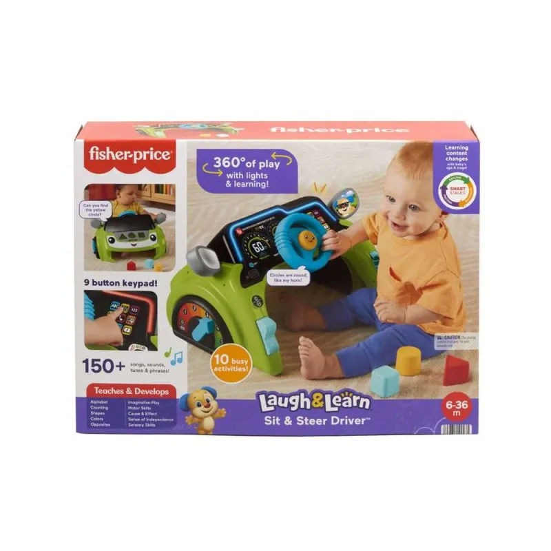 Fisher Price - Laugh & Learn Sit & Steer Driver Εκπαιδευτικό Αυτοκινητάκι HYR91