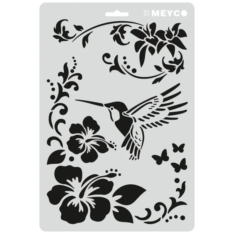 Meyco - Στενσιλ 21x31cm, Hummingbird With Flower 66045