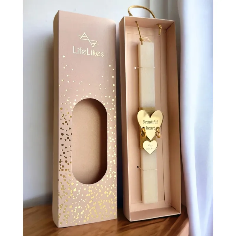 Life Likes - Λαμπάδα Beautiful Heart Με Σκουλαρίκια, Χρυσά 6712