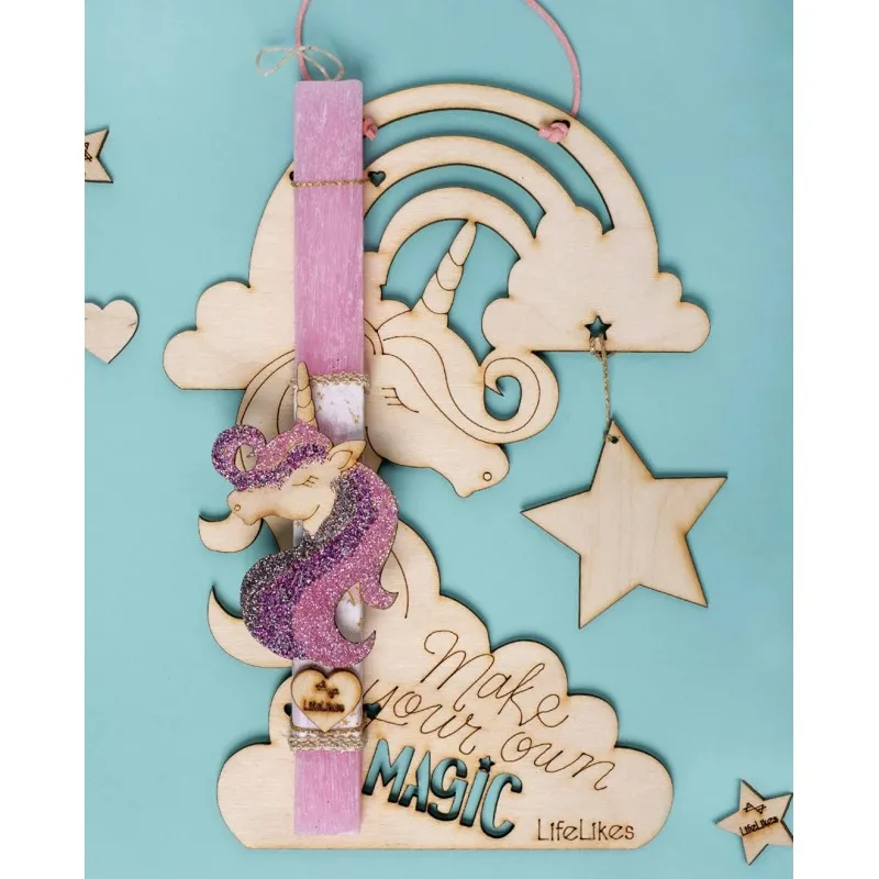 Life Likes - Λαμπάδα Μονόκερος Χρυσόσκονη 4682