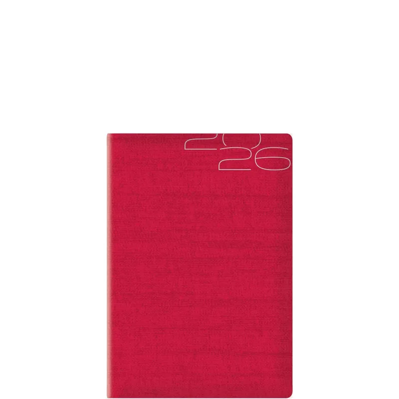 Θεοφύλακτος - Ημερήσιο Ημερολόγιο Kashmir Flat 2026, Red 14.5x20.5 6862C.D59