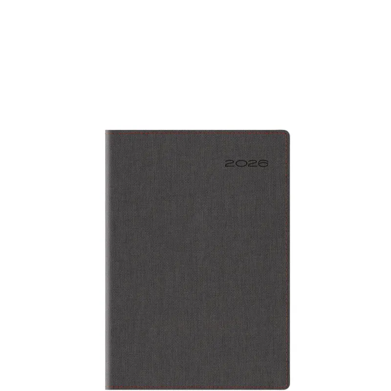 Θεοφύλακτος - Ημερήσιο Ημερολόγιο Derby Firenze Flex 2026, Charcoal/Red 14.5x20.5 6897C.U63
