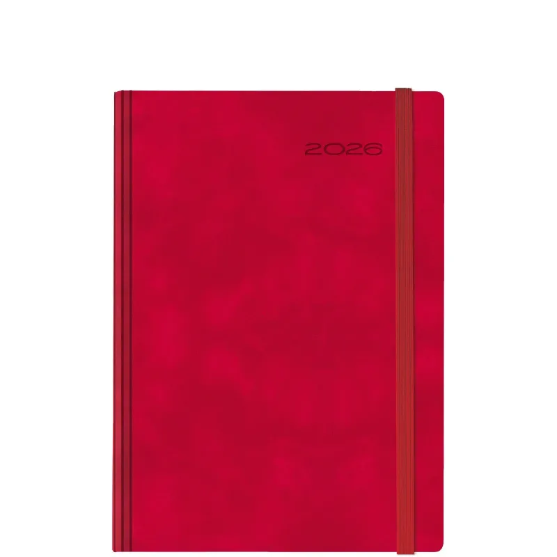 Θεοφύλακτος - Ημερήσιο Ημερολόγιο Avenue Chia Elastic 2026, Red 17x24 696E9.C06
