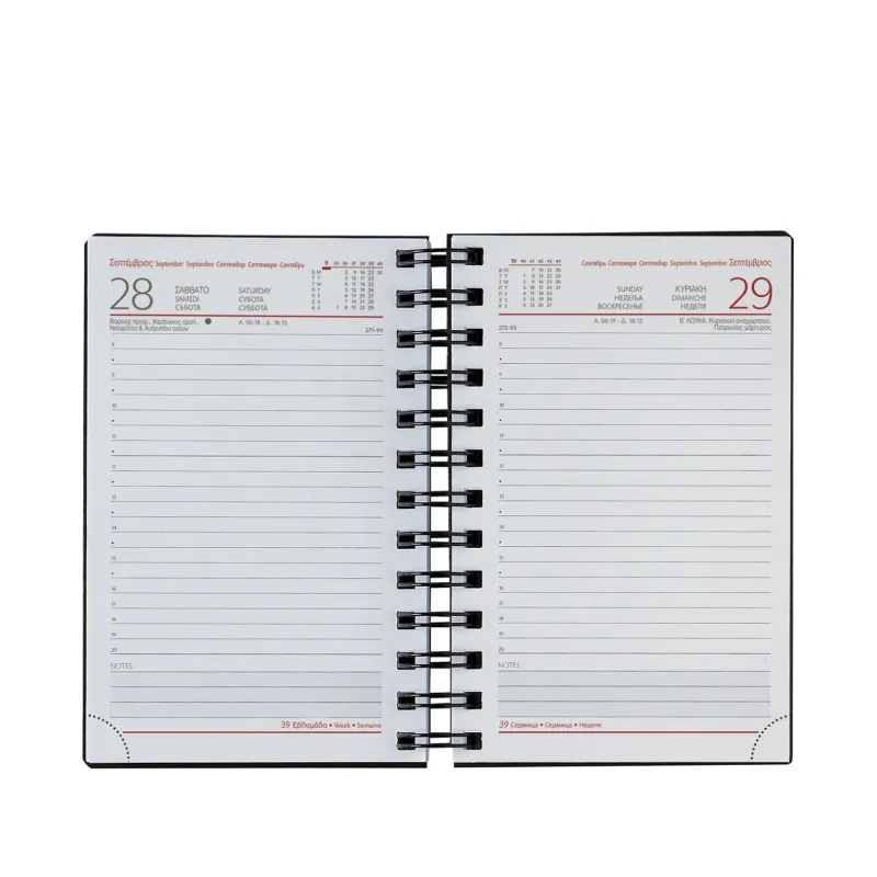 Θεοφύλακτος - Ημερήσιο Ημερολόγιο Σπιράλ Kashmir 2026, Red 14x20.5 707C1.D59