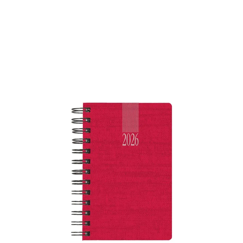 Θεοφύλακτος - Ημερήσιο Ημερολόγιο Σπιράλ Kashmir 2026, Red 11x16.5 706C1.D59