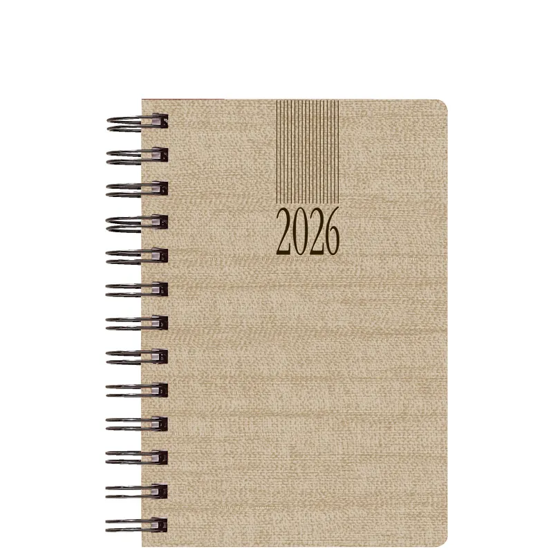 Θεοφύλακτος - Ημερήσιο Ημερολόγιο Σπιράλ Kashmir 2026, Beige 17x24 708C1.988