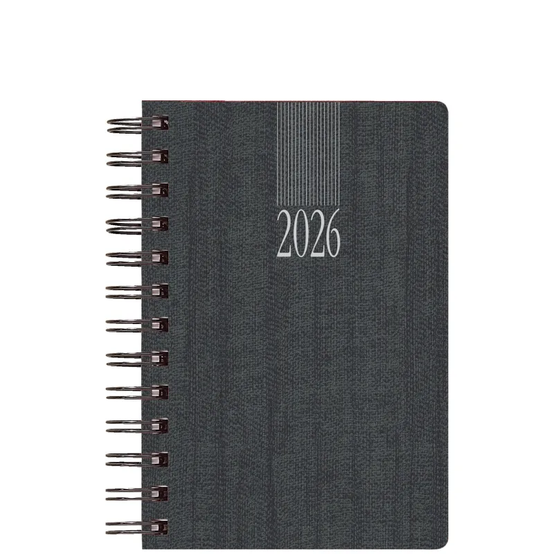 Θεοφύλακτος - Ημερήσιο Ημερολόγιο Σπιράλ Kashmir 2026, Charcoal 17x24 708C1.D57