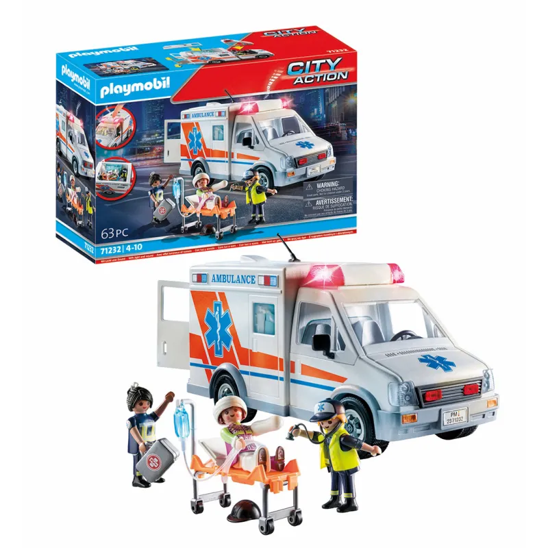 Playmobil City Action - Ασθενοφόρο Με Διασώστες 71232
