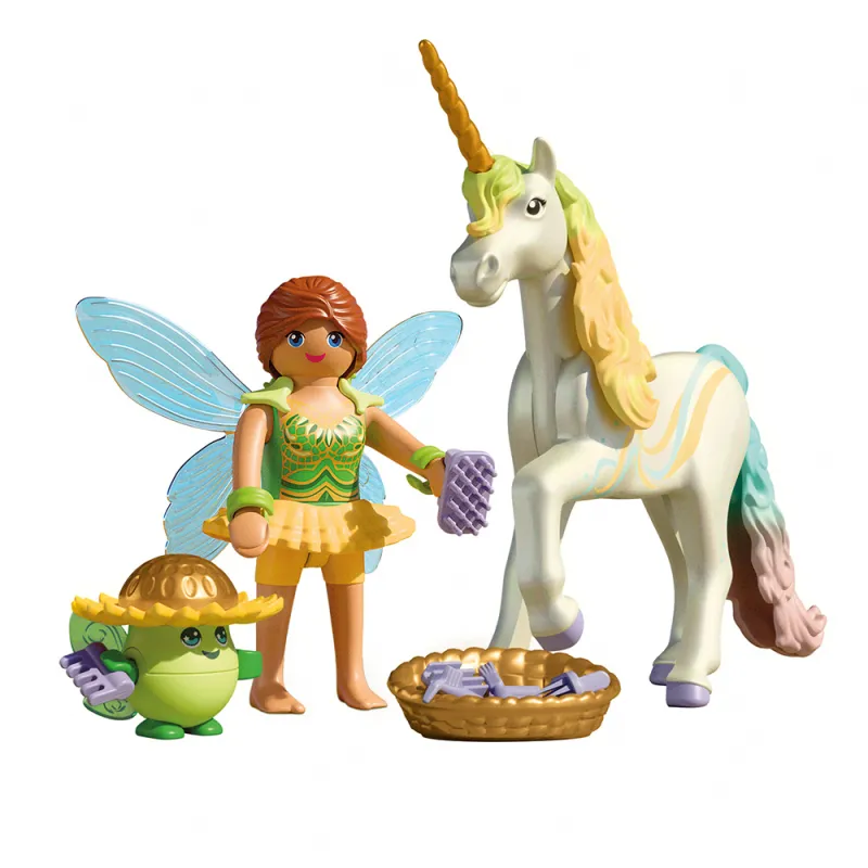 Playmobil Princess Magic - Μονόκερος Με Πολύχρωμη Χαίτη Και Νεράϊδα 71840