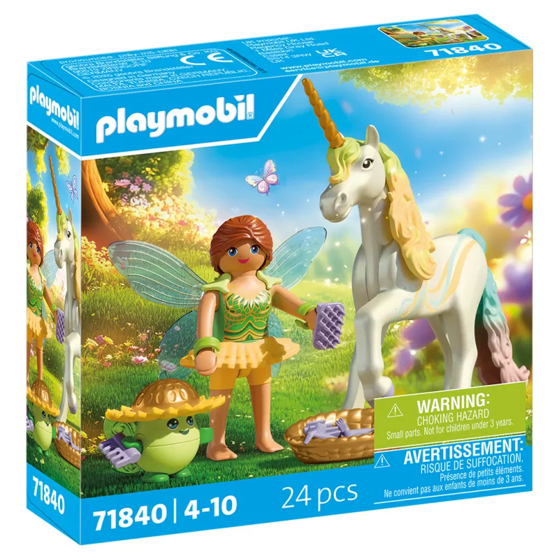 Playmobil Princess Magic - Μονόκερος Με Πολύχρωμη Χαίτη Και Νεράϊδα 71840
