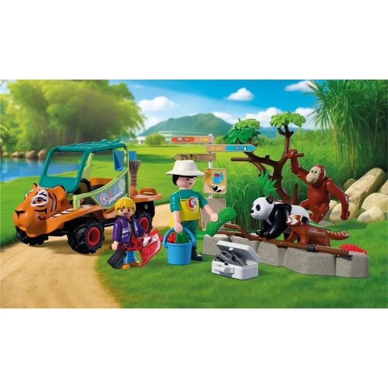 Playmobil Animals & Friends - Φροντιστής Ζώων Πάρκου Με Όχημα 72072