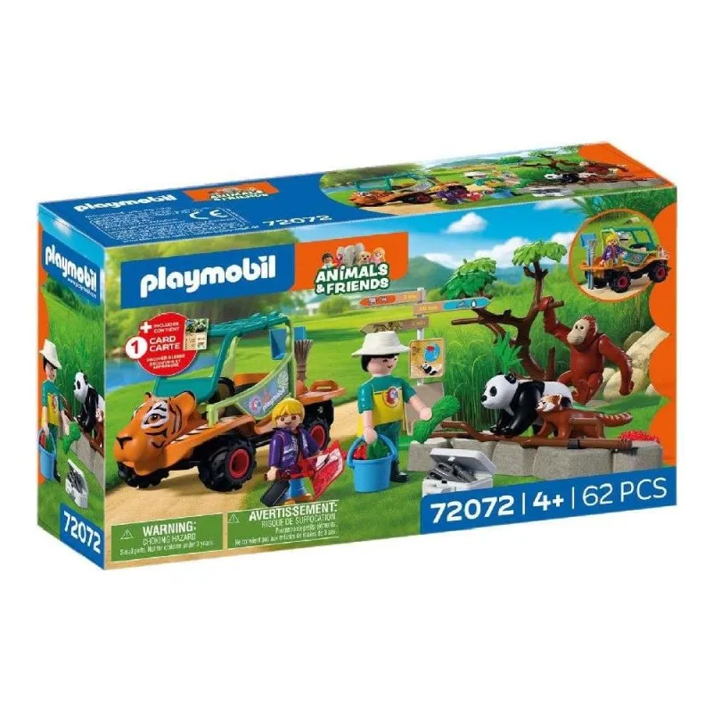 Playmobil Animals & Friends - Φροντιστής Ζώων Πάρκου Με Όχημα 72072