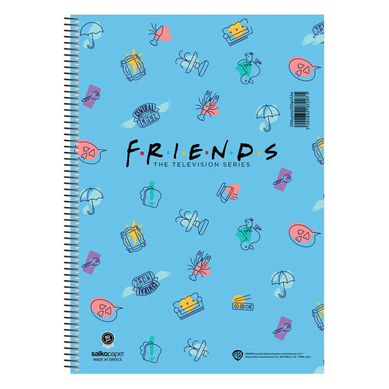 Salko Paper - Τετράδιο Central Perk B5, 2 Θέματα 60 Φύλλα Light Blue 7292