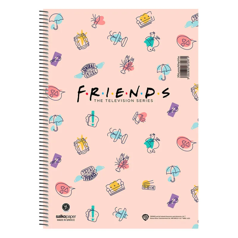 Salko Paper - Τετράδιο Central Perk B5, 2 Θέματα 60 Φύλλα Pink 7292