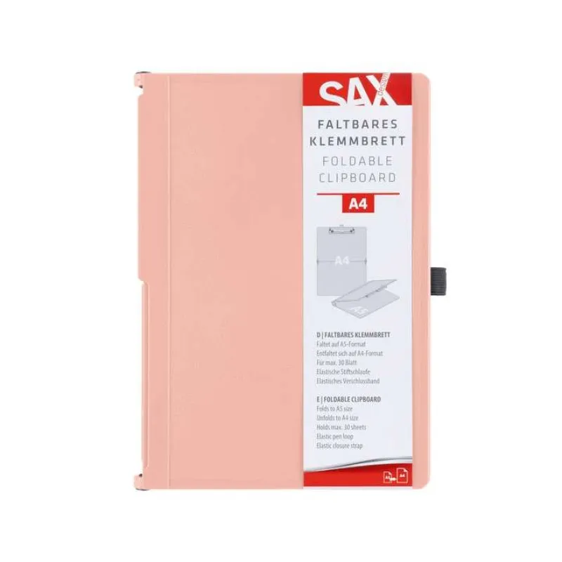 Sax - Πιάστρα Διπλή Αναδιπλούμενη Σε Α4/Α5 30φ, Grapefruit 2-750-21