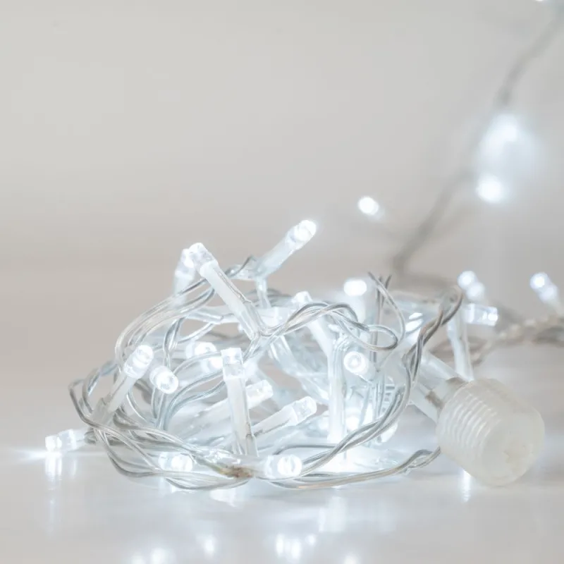 Iliadis - 200 Led Διάφανο/Πάγου Επεκτεινόμενο Σταθερό 10 Μέτρα Εσωτερικού & Εξωτερικού Χώρου 75025