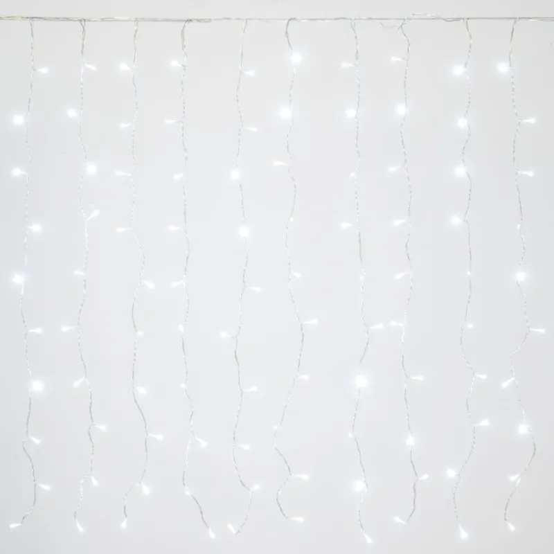 Iliadis - 200 Led Κουρτίνα Διάφανο/Πάγου Επεκτεινόμενη Σταθερή 2x1 Μέτρα Εσωτερικού & Εξωτερικού Χώρου 75031