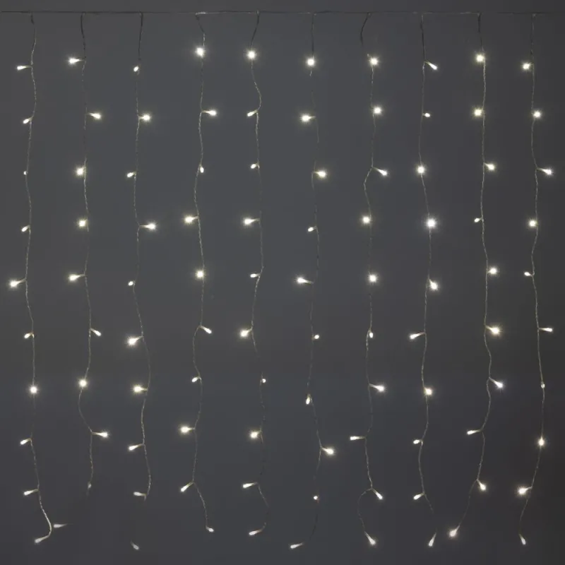 Iliadis - 200 Led Κουρτίνα Διάφανο/Λευκό Επεκτεινόμενη Σταθερή 2x1 Μέτρα Εσωτερικού & Εξωτερικού Χώρου 75032