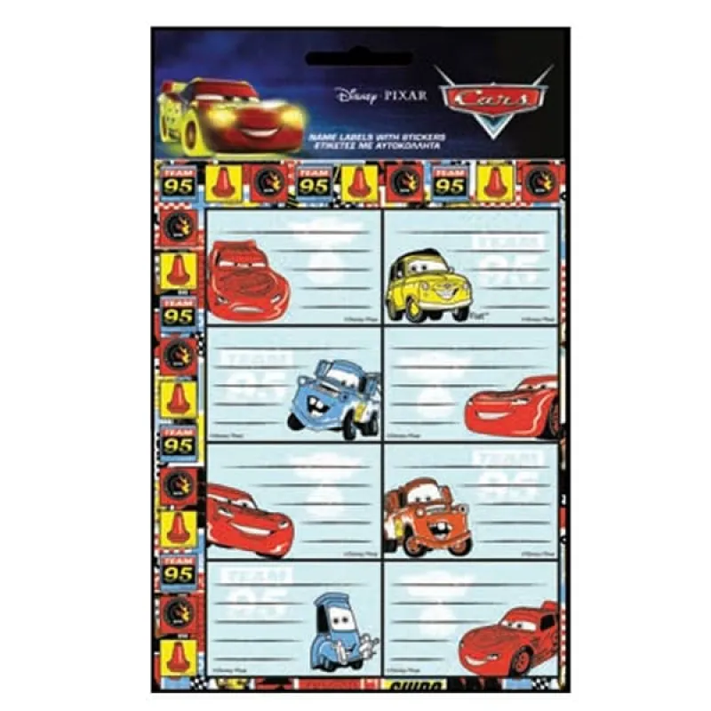 Gim - Ετικέτες Αυτοκόλλητες Τετραδίων, Disney Cars Lightning 16 Τμχ 772-18249