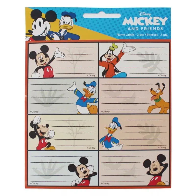 Gim - Ετικέτες Αυτοκόλλητες Τετραδίων, Mickey And Friends 16 Τμχ 773-00646