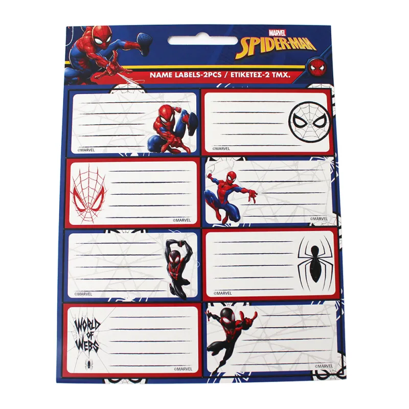 Gim - Ετικέτες Αυτοκόλλητες Τετραδίων, Spiderman 16 Τμχ 777-50246