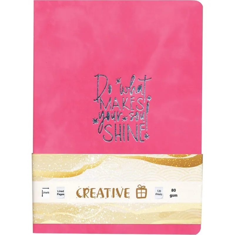 Creative - Τετράδιο Βιβλιοδετημένο Notebook, 15x21 cm, Ριγέ 120 Φύλλα, Do What Makes Your Soul Shine 778013