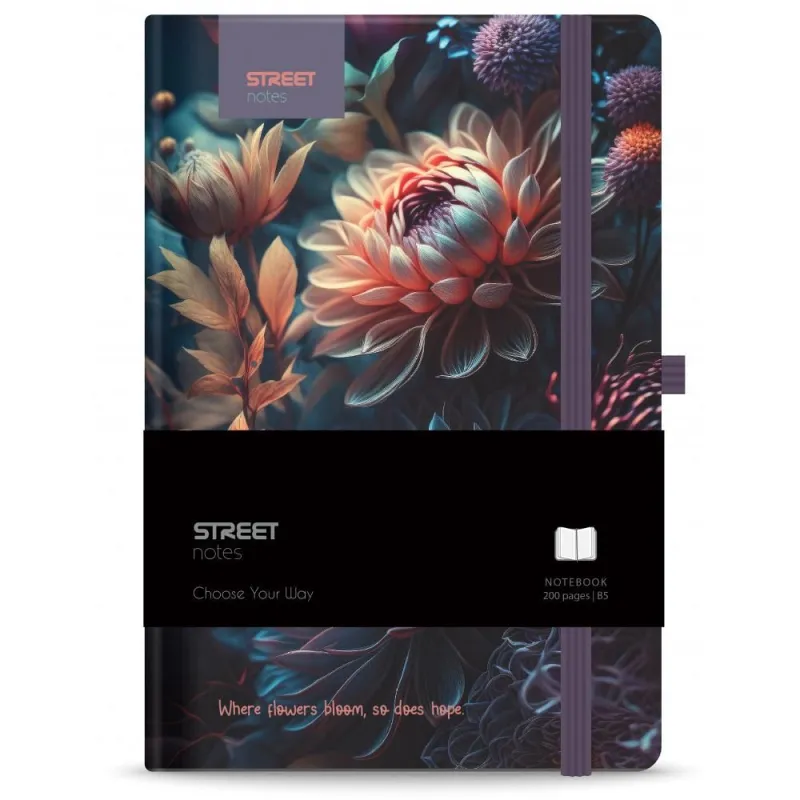 Street - Σημειωματάριο B5, 200 Σελίδες Ριγέ 80gr, Flowers Blossom 778084
