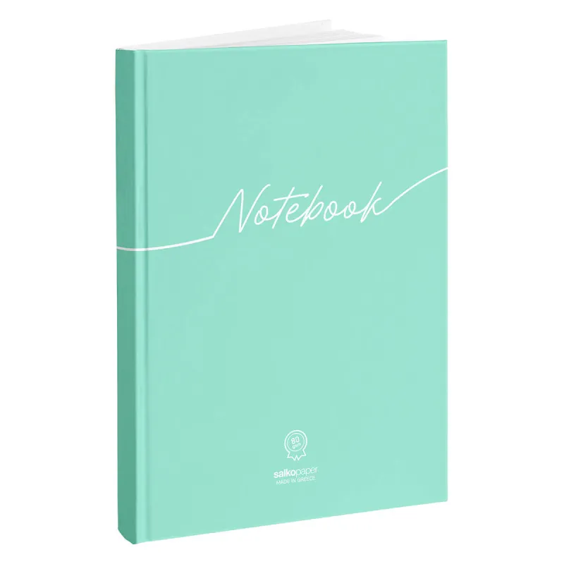 Salko Paper - Τετράδιο Βιβλιοδετημένο Notebook Ριγέ, Pastel Green 17 x 25 cm 96 Φύλλα 7963