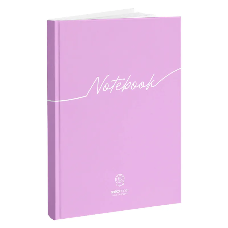 Salko Paper - Τετράδιο Βιβλιοδετημένο Notebook Ριγέ, Pastel Pink 17 x 25 cm 96 Φύλλα 7963
