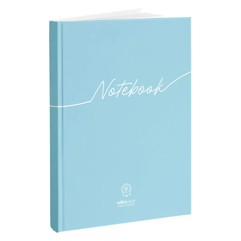 Salko Paper - Τετράδιο Βιβλιοδετημένο Notebook Ριγέ, 17 x 25 cm 96 Φύλλα, Light Blue 7963