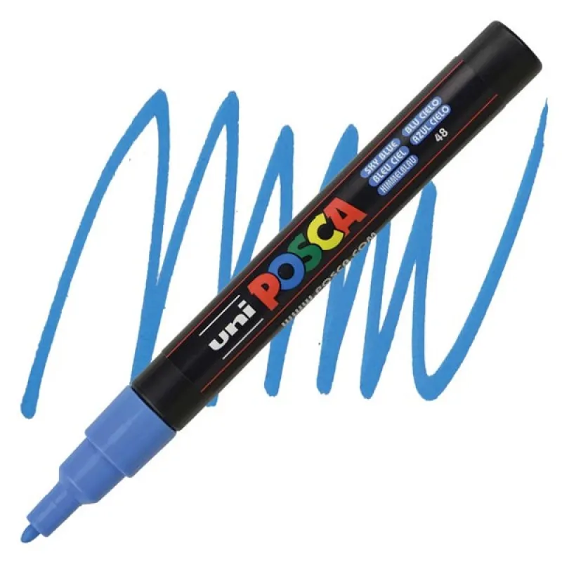 Uniball - Μαρκαδοράκι Posca PC-3M 0.9-1.3 mm, Sky Blue (48) 803682