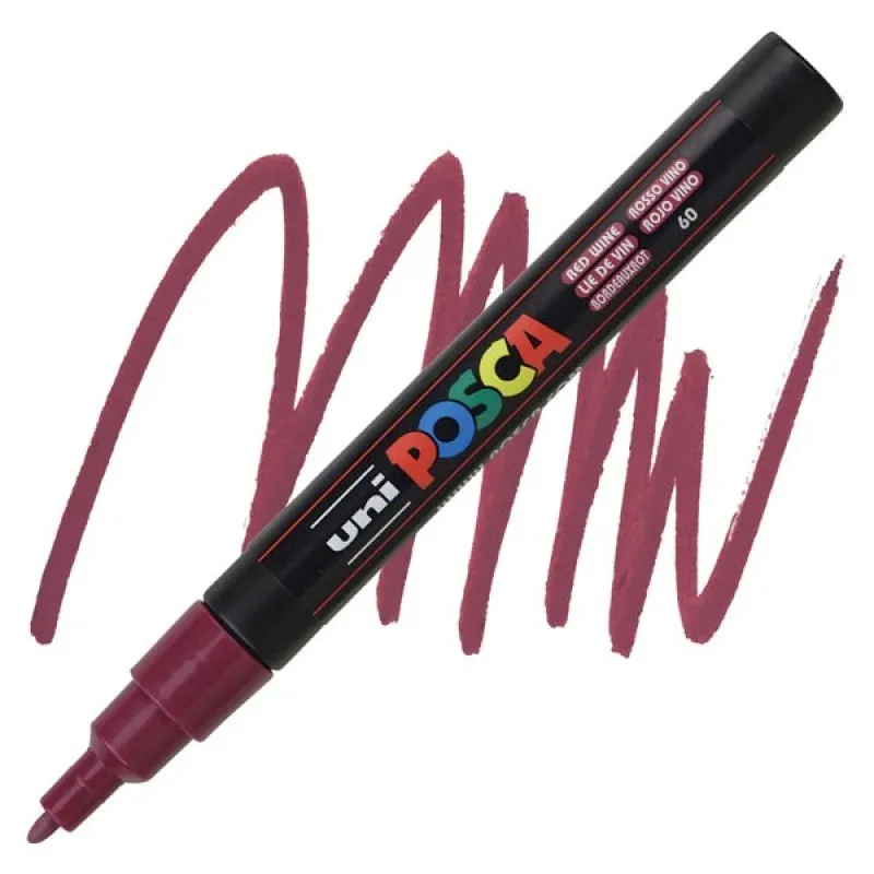 Uniball - Μαρκαδοράκι Posca PC-3M 0.9-1.3 mm, Red Wine (60) 812369