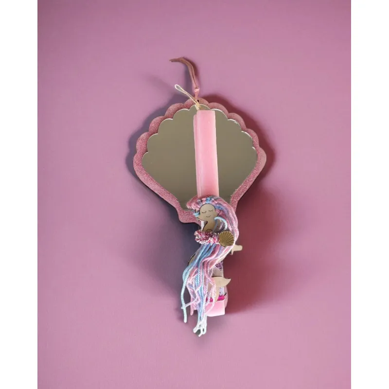 Life Likes - Λαμπάδα Καθρεφτάκι Γοργόνα Με Κοκαλάκι Σε Κουτί 8159