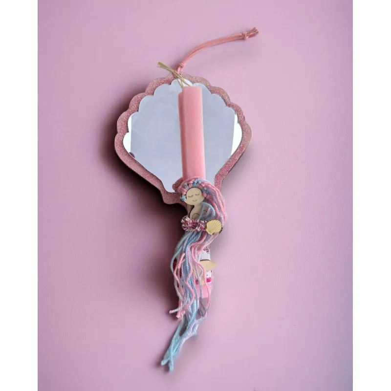 Life Likes - Λαμπάδα Καθρεφτάκι Γοργόνα Με Κοκαλάκι Σε Κουτί 8159