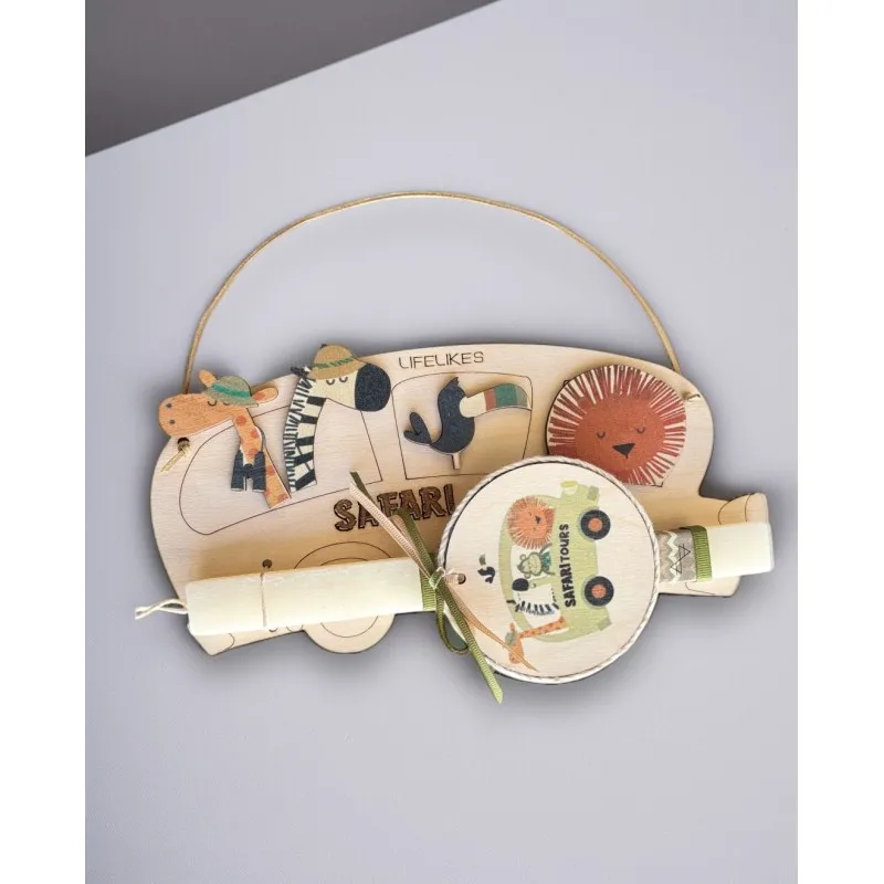 Life Likes - Λαμπάδα Πινακίδα Σαφάρι Ζωάκια 8163