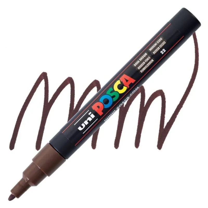 Uniball - Μαρκαδοράκι Posca PC-3M 0.9-1.3 mm, Dark Brown (22) 820231