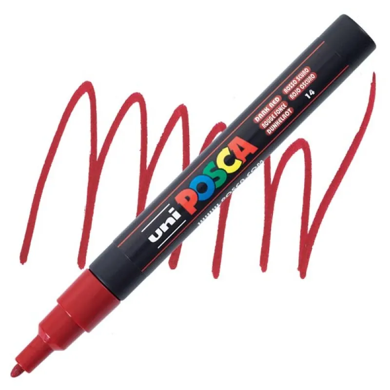 Uniball - Μαρκαδοράκι Posca PC-3M 0.9-1.3 mm, Dark Red (14) 820233