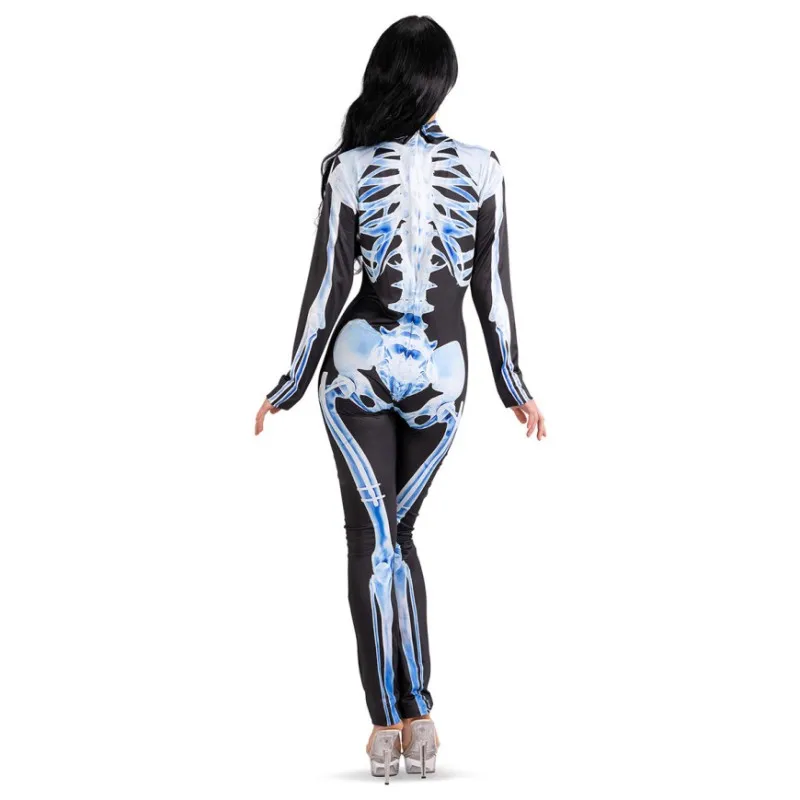 Carnival Toys – Αποκριάτικη Στολή, Ολόσωμη Φόρμα Σκελετός Γυναικεία Με Διπλή Εκτύπωση Μπρος Πίσω 82182