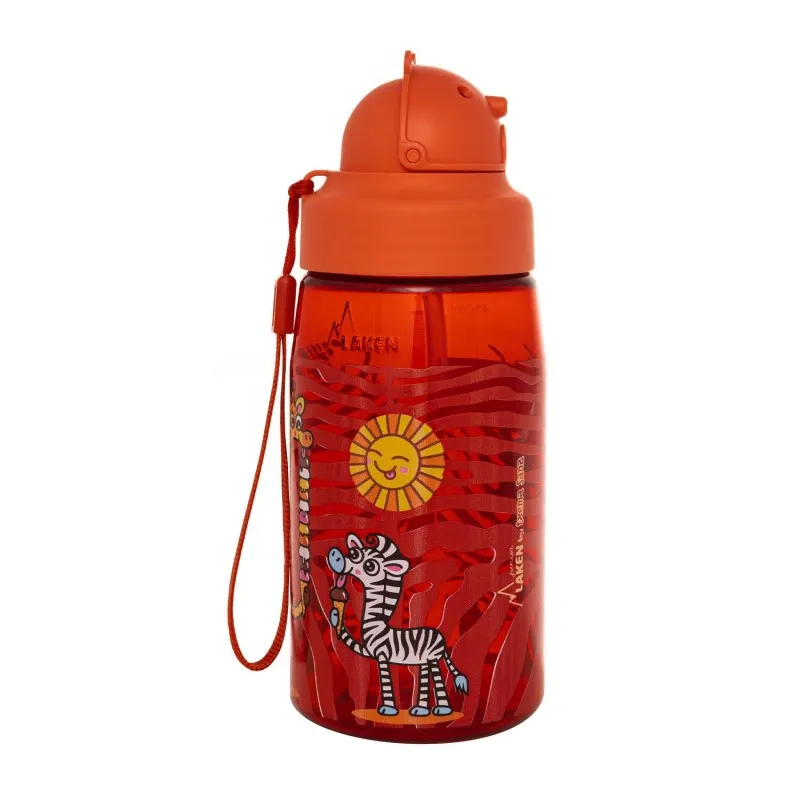 Laken - Παγούρι Tritan Oby Cap, Κόκκινο Με Ζωάκια 0,45L 8-48-223